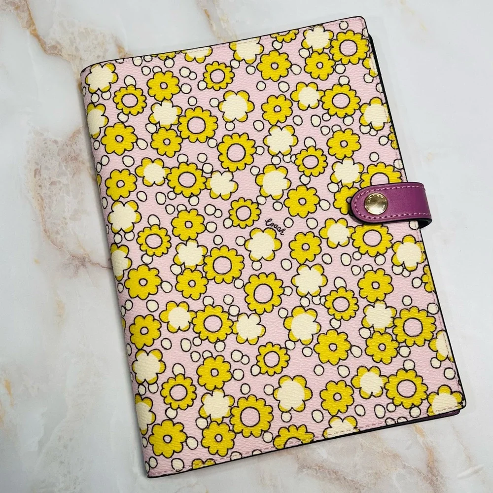 NEW! COACH NOTEBOOK with Floral Print | Lilac Multi - Picture 1 of 7